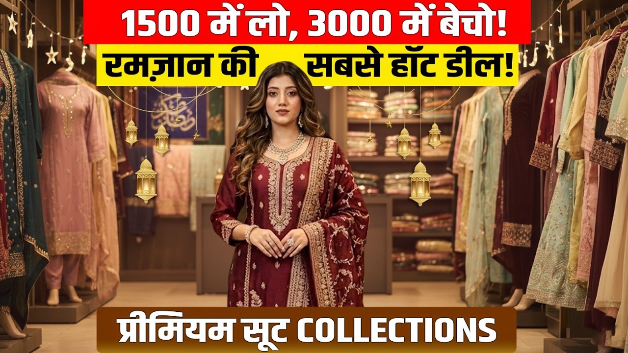 ₹1500 में फुल हैवी वर्क सलवार सूट!  Heavy Work Wala Suit Collections | Ramzan Suit Collections Surat