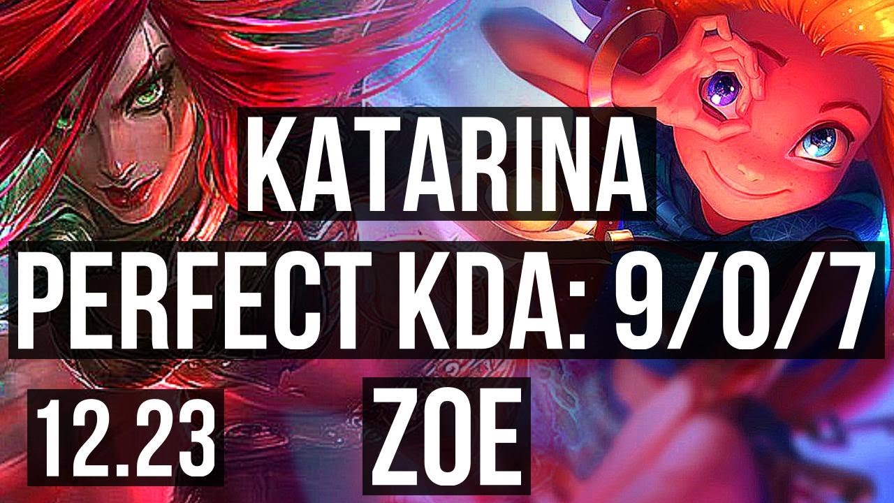 KATARINA vs ZOE (MID) | 9/0/7, Legendary, 500+ games | KR Master | 12.23