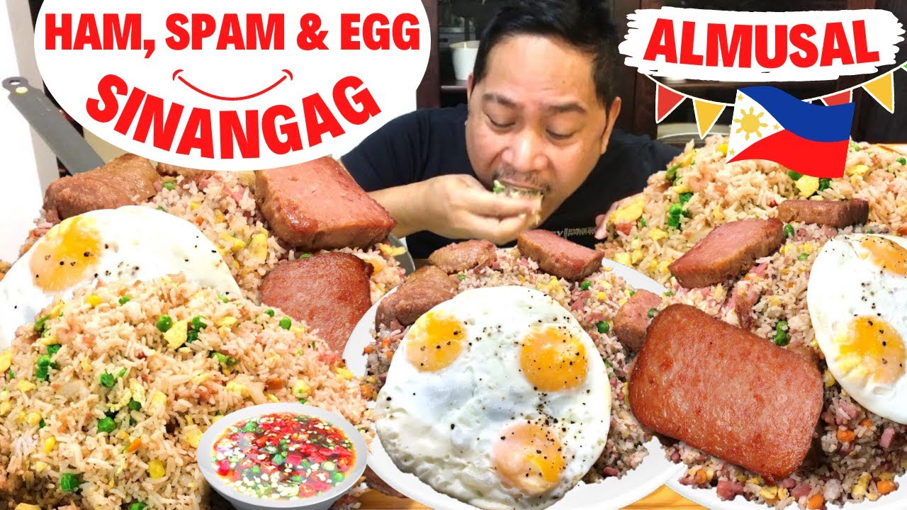 ALMUSAL! ULTIMATE EGG, HAM & SPAM SINANGAG!!! BREAKFAST! Filipino Food. Mukbang. Pinoy. Breakfast.
