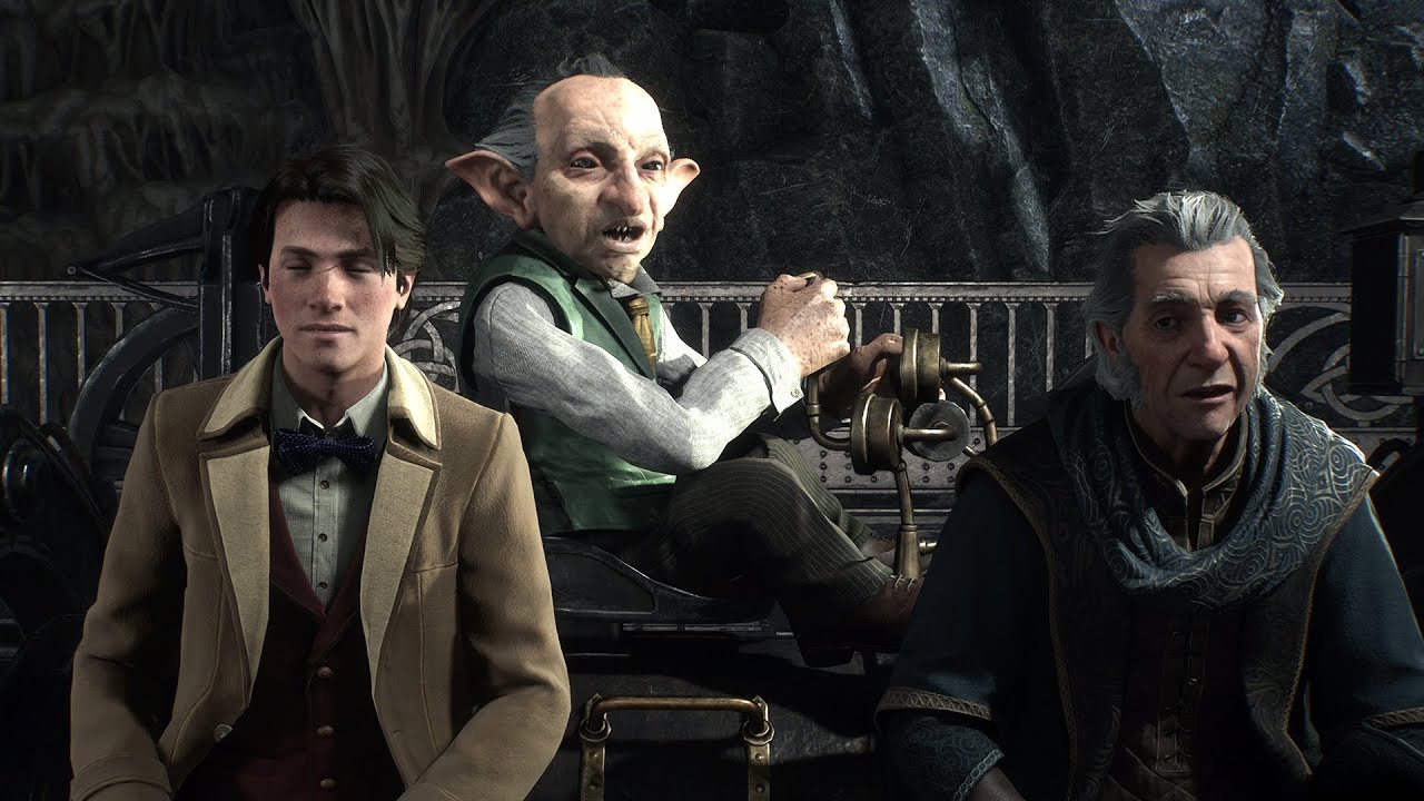 Hogwarts Legacy Gringotts Bank Mine Cart Ride Scene