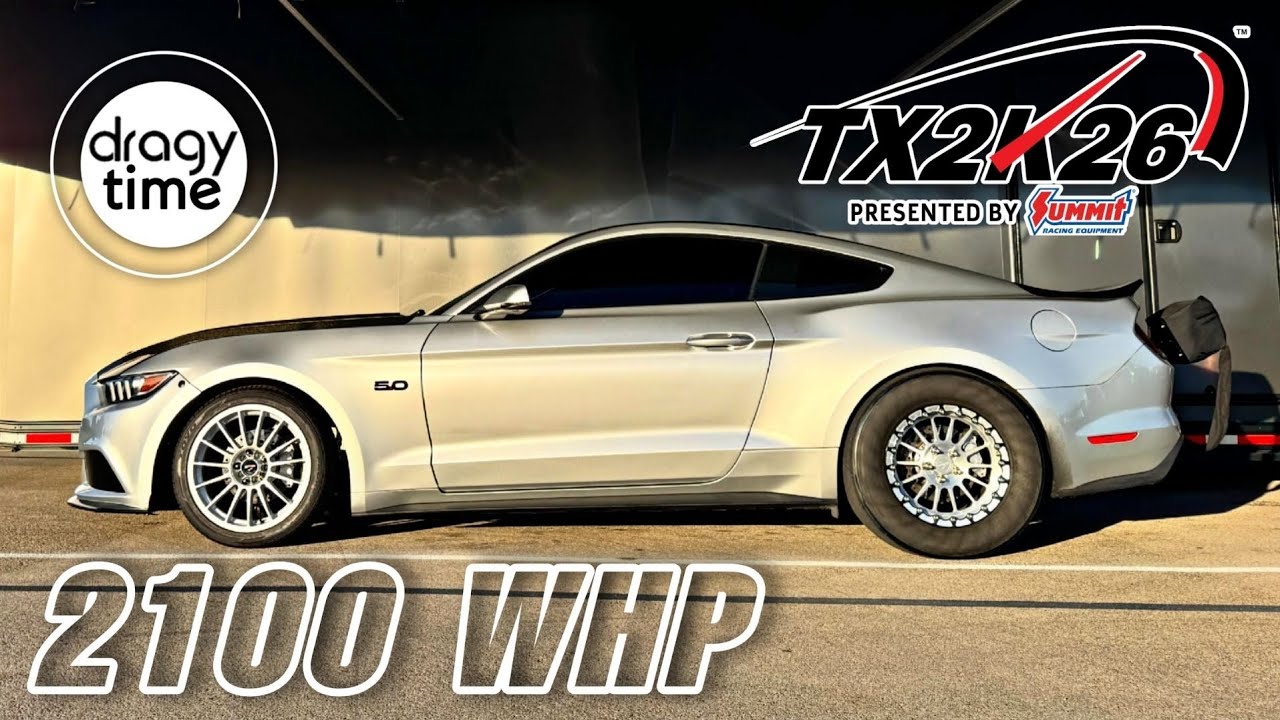 2100 WHP Mustang S550 TT at TX2K26 Roll Racing pulls: 100-200 200-300 km/h & 60-130 100-200 mph