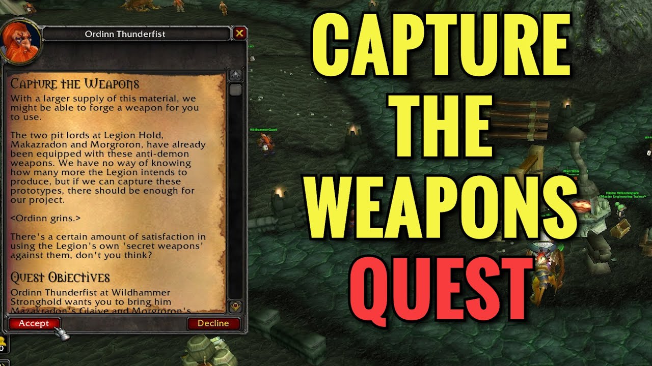 Capture The Weapons Quest (WoW TBC)