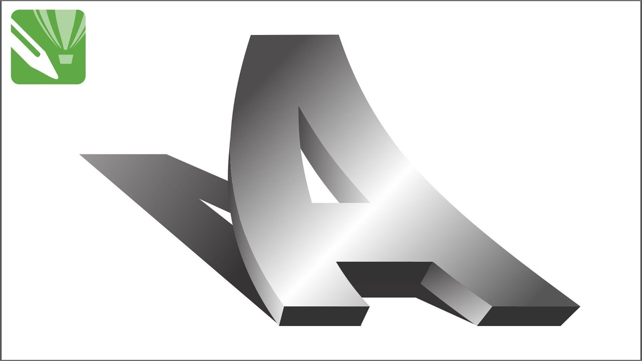 3D 'A' Alphabet Logo Design in Corel Draw X7 I 3D Logo Design in Corel Draw in Hindi I Corel Draw X7