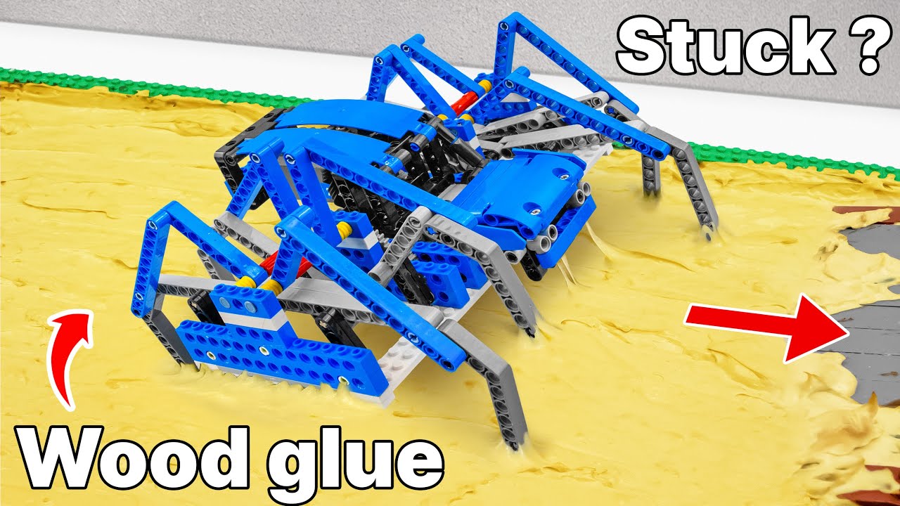 6 Lego Walkers vs 4 Obstacles: House Paint, Dough, Slime, Wood Glue | FM Lego Technic