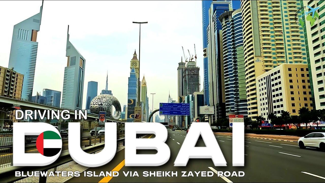 Driving in Dubai [4K] 🇦🇪 Sheikh Zayed Road to Bluewaters Island | Amazing Skyscrapers