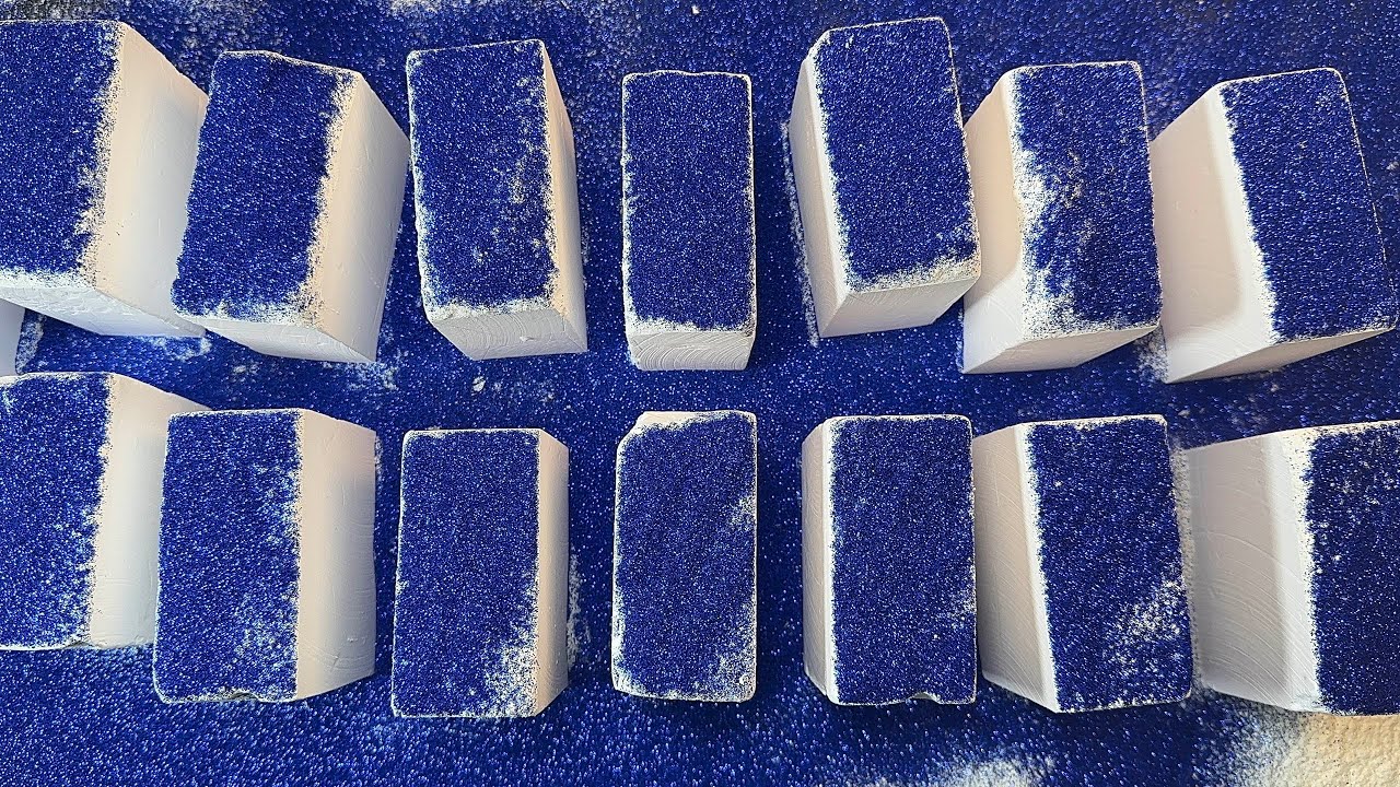 F Crunchy Chalk toped with Blue Glitter | Inspired by @ChalkFabricDollAsmr