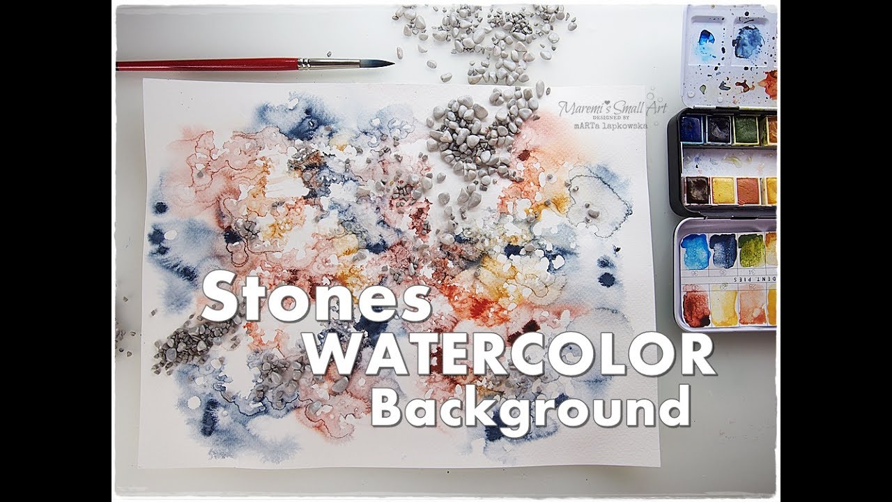 Stones Background WATERCOLOR Texture Technique for Beginners ♡ Maremi's Small Art ♡