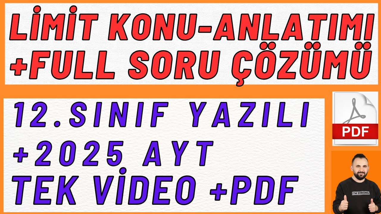 Limit Konu Anlatımı Soru &Ccedil;&ouml;z&uuml;m&uuml; |2025 12. sınıf matematik yazılı 2025 + yks2025 ayt limit ( Arşiv )