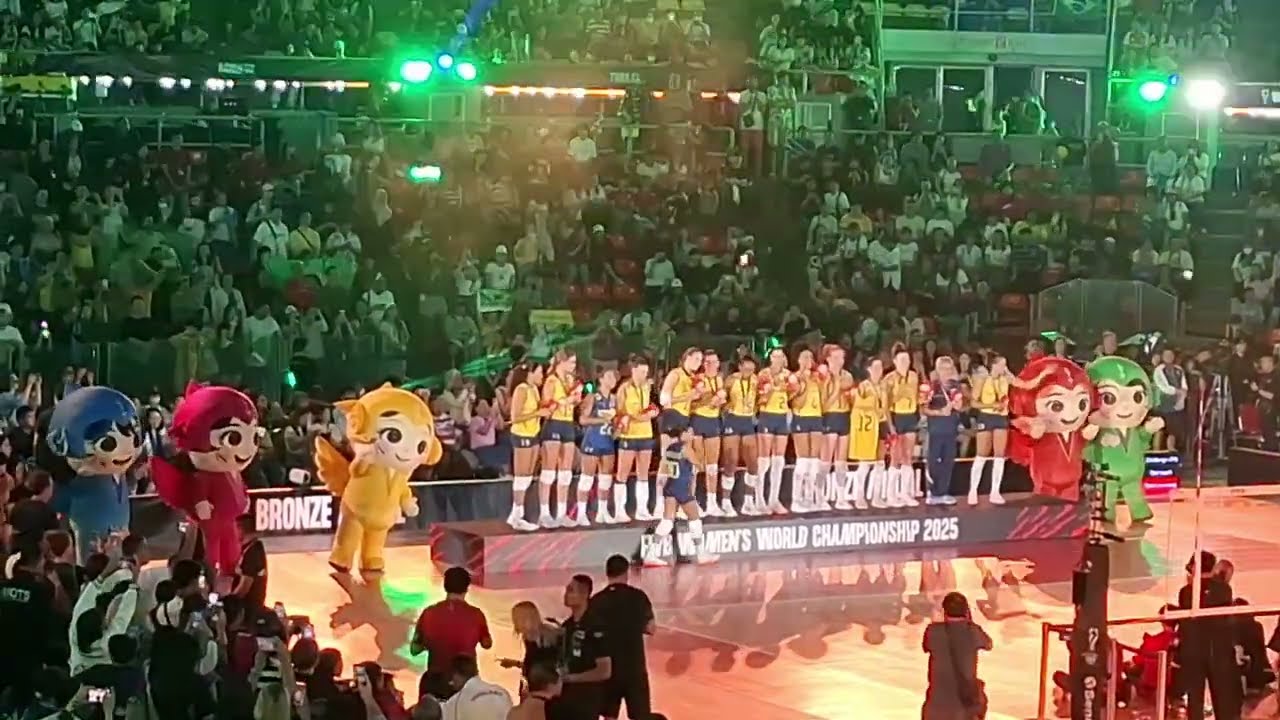 นกฬ.บราซิล​ฉลองชัยชนะคว้าที่ 3 #brazil 🇧🇷 #บราซิล #WWCH2025 #Thailand2025 #volleyballworld
