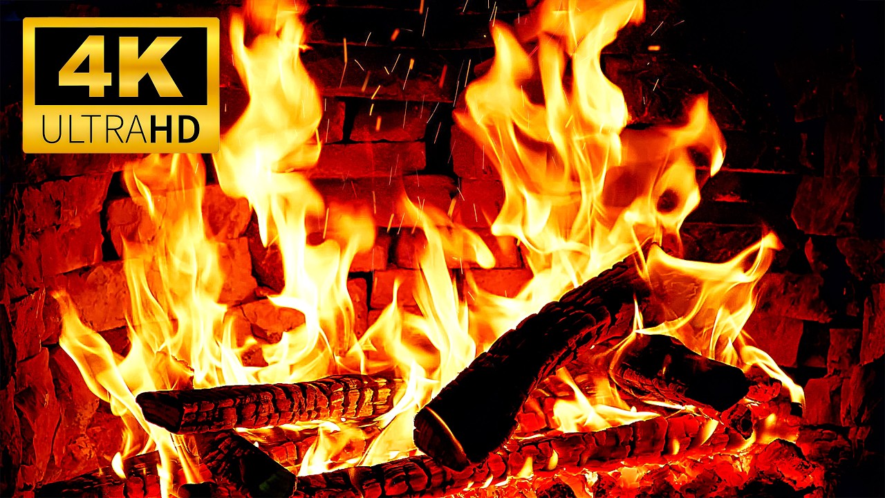 🔥 Cozy & Relaxing Fireplace Ambience 🔥 4K Fireplace with Burning Logs & Crackling Fire Sounds