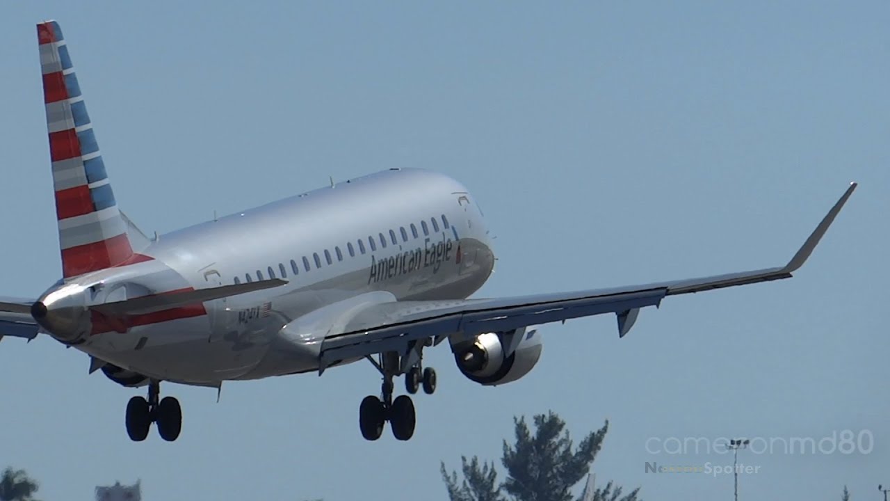 American Eagle | First Day of Embraer 175 Service from Miami to Nassau,Bahamas