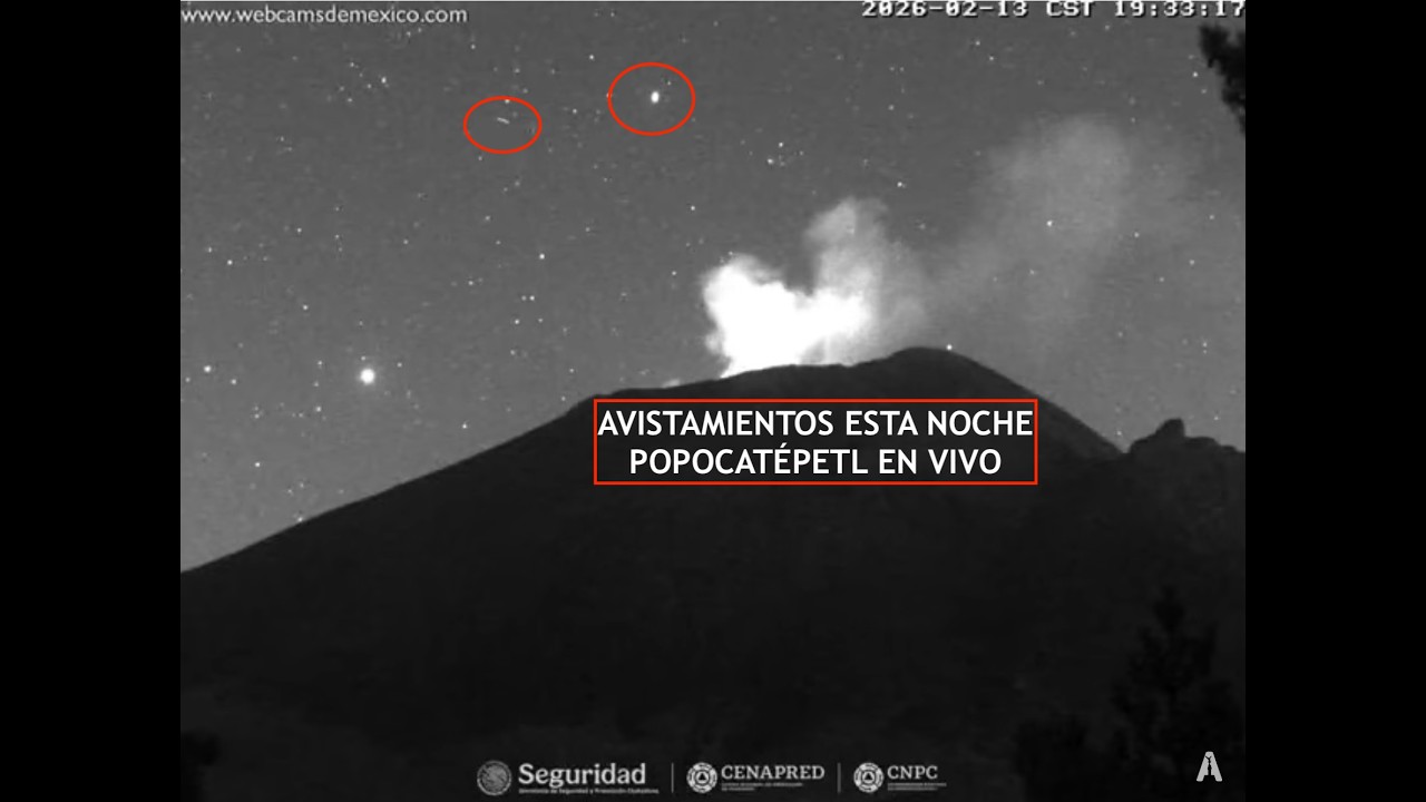 🌋 #POPOCATÉPETL | Avistamientos e incandescencia. El #Volcán #EnVivo