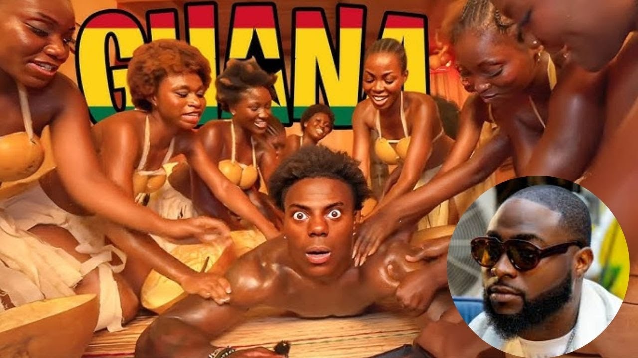 Davido apagawa na I Show Speed kufanyiwa massage na warembo 10 Ghana,amuomba ruhusa Chioma aende pia