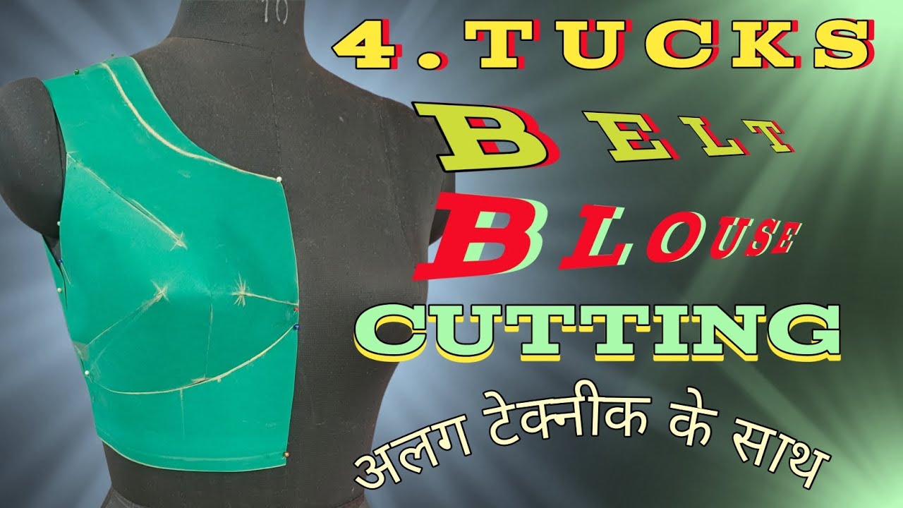 4.Tucks Blouse Cutting| Perfect 4.Tucks Belt Blouse Cutting