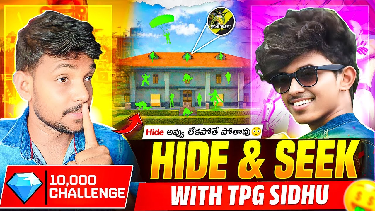 HIDE & SEEK 10’000 DIAMONDS 💎 CHALLENGE WITH TPG SIDHU 🤯 KKR GAMING || TELUGU FREE FIRE 🔥