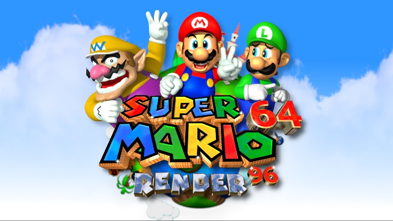 Super mario 64 render 96 rtx 100% walkthrough all characters& endings 4k 60fps