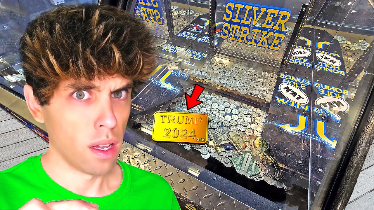 Winning Money From Coin Pushers With The WEIRDEST Prizes