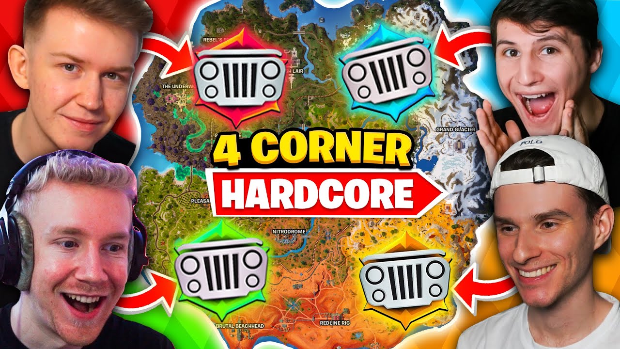 Die 4 CORNER *HARDCORE* CHALLENGE in Fortnite Season 3!🏆(EXTREM)