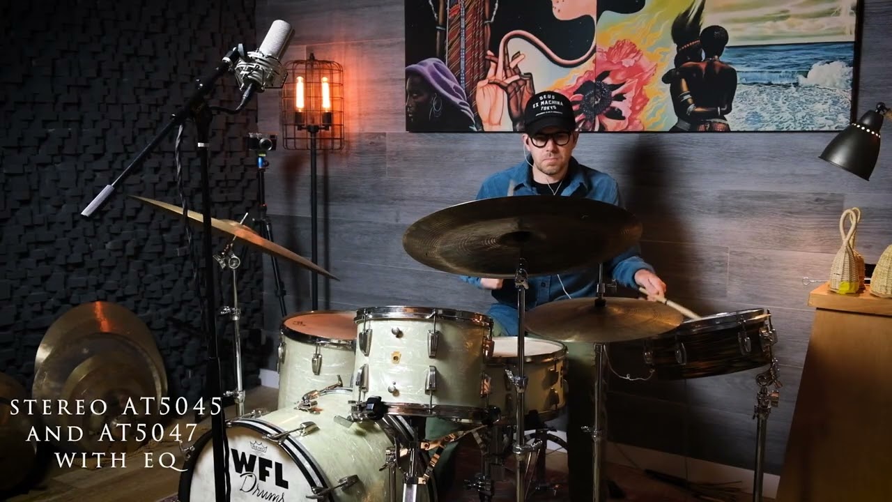 AUDIO TECHNICA 5045 & 5047 drum set demo by Carter McLean