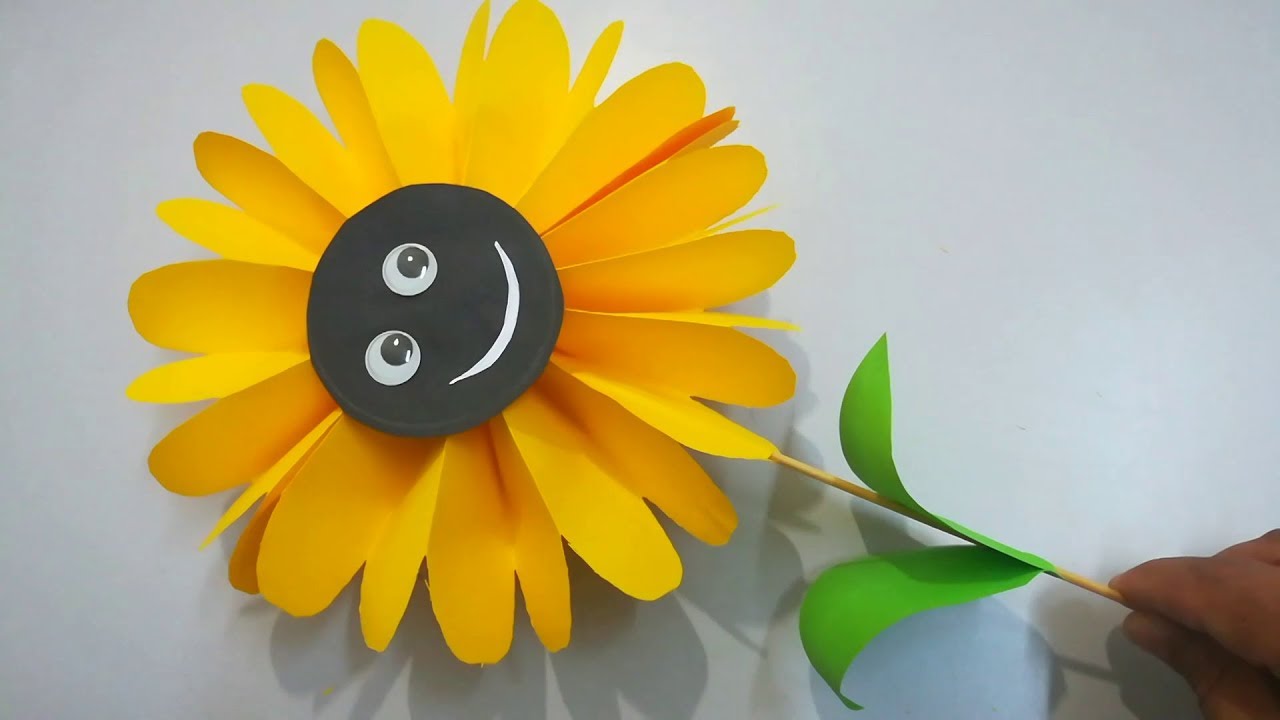 Flor de papel de girasol para niños - Origami - How to Make Sunflower Paper