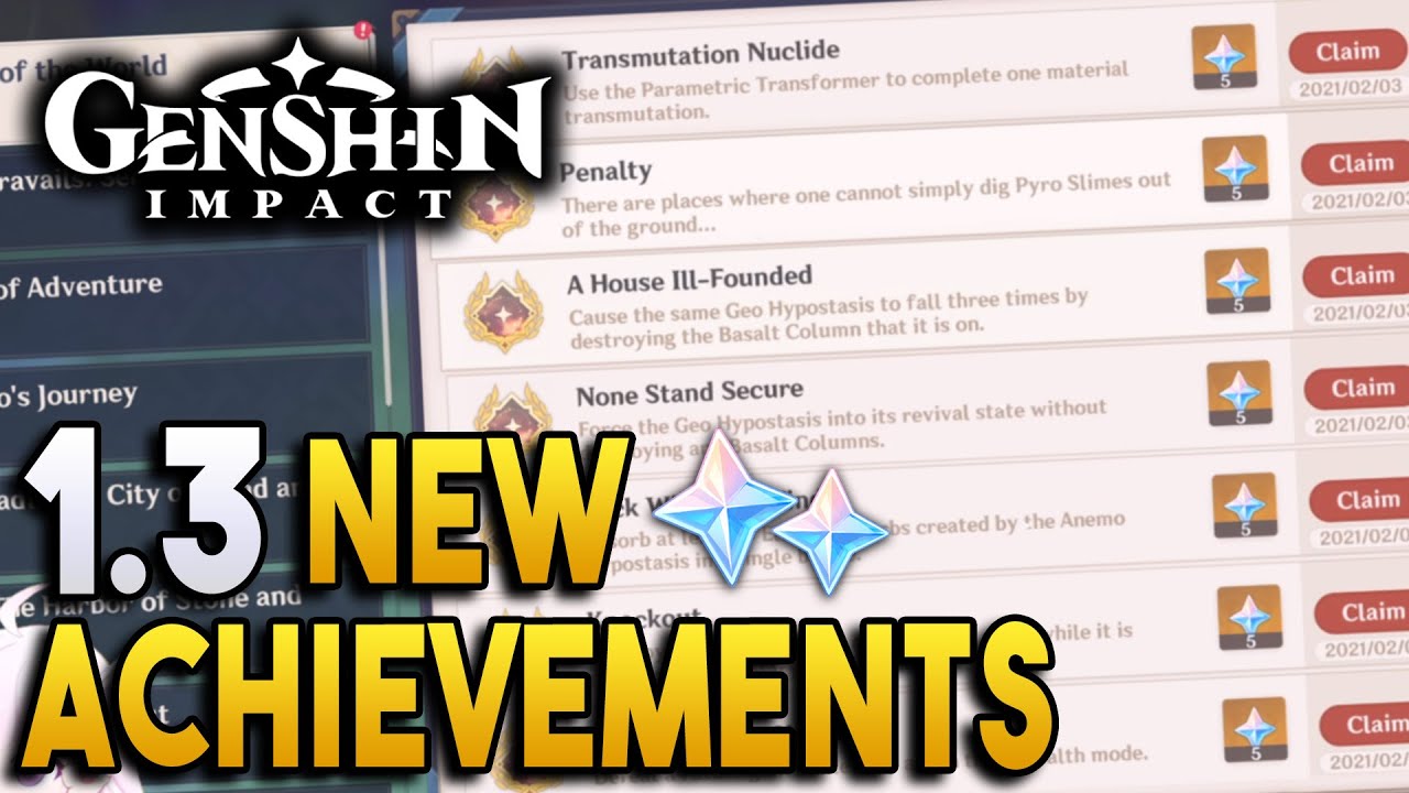 1.3 New Achievements! - Secret Achievements! -【Genshin Impact】