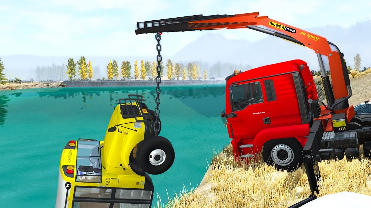 Truck Cranes Accidents #1 - Beamng drive