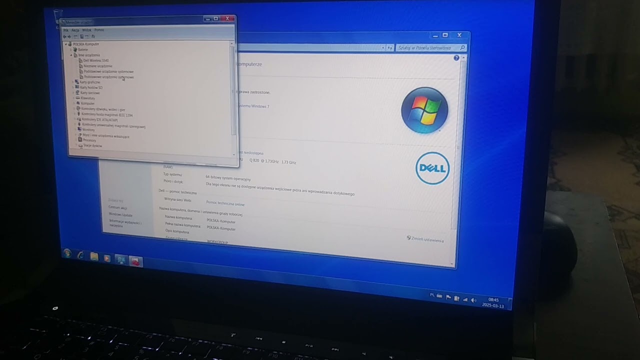 Pierwsze odpalenie  STUDIO XPS po instalacji dedykowanego WIN7 od DELL