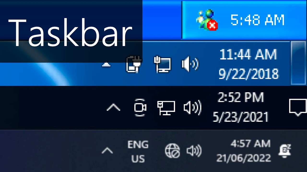 Windows Taskbar Evolution! (1993-2022)