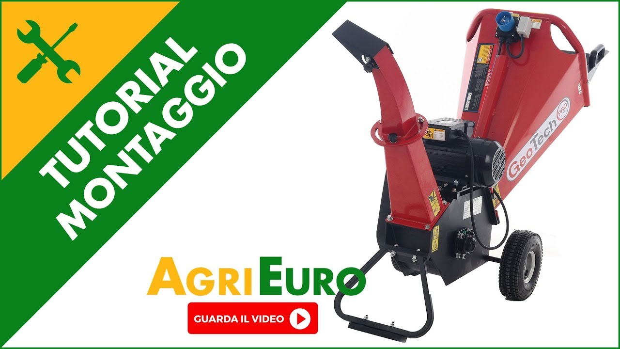 Montaggio biotrituratore con motore elettrico Geotech Pro PCS 30 ES monofase 3 HP - biocippatore
