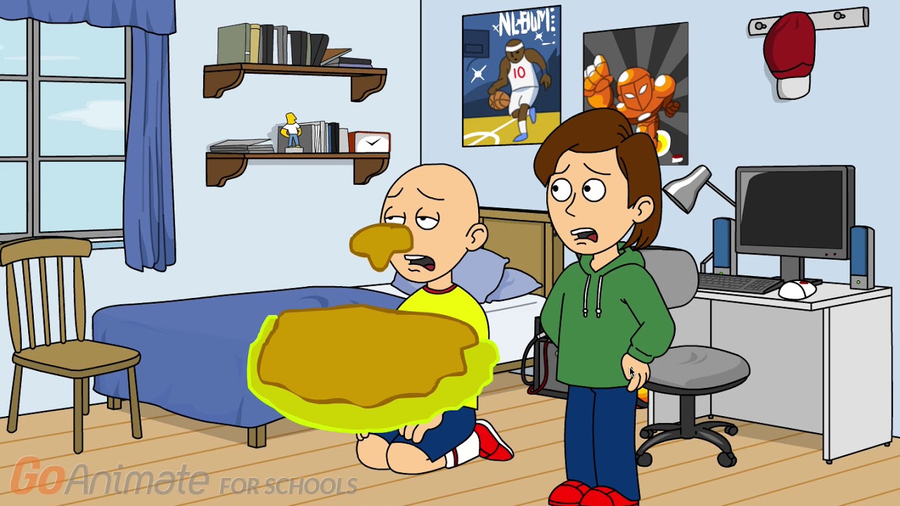 Rosie goes near Caillou when he is sick/grounded