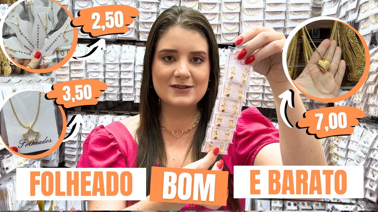FOLHEADOS BARATOS NA 25 DE MARÇO - LOJA GATA FOLHEADOS - BOLSÃO DE COMPRAS