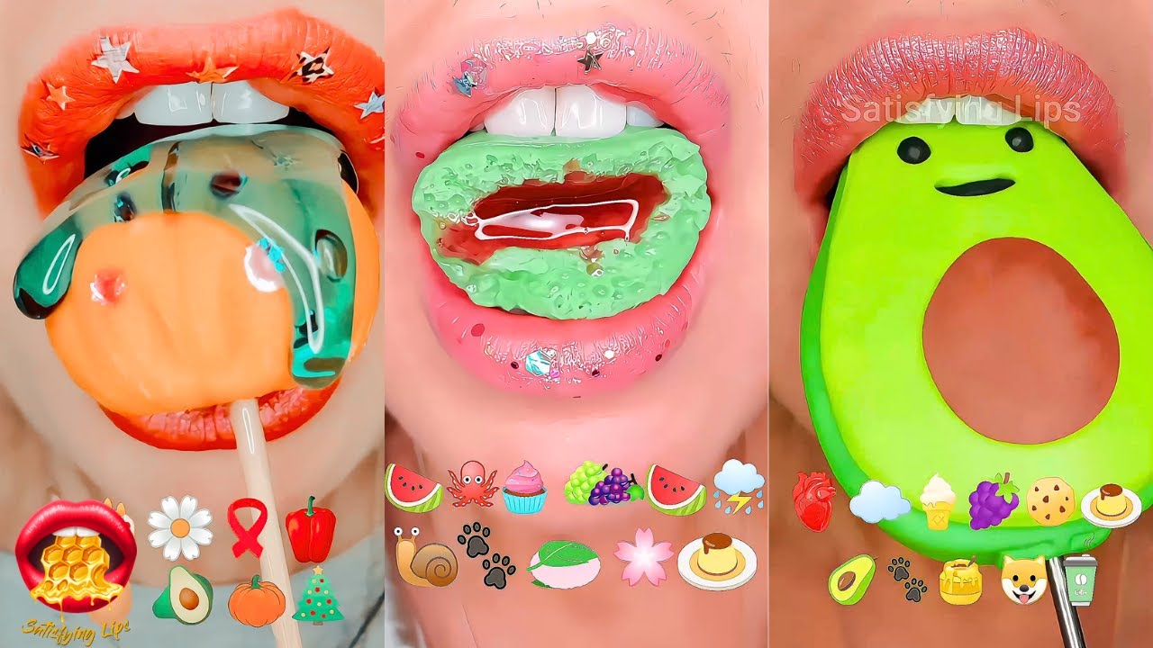 Over 30 Minutes For Sleep Relax Study Satisfying ASMR Eating Emoji Food Mukbang 먹방