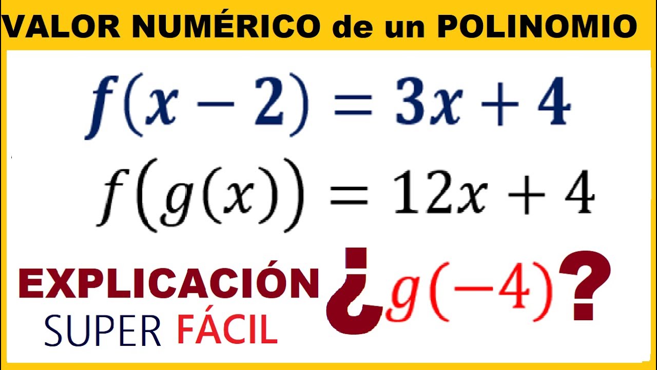 VALOR NUMÉRICO de un POLINOMIO🚀 NOTACIÓN POLINÓMICA👉 [Ejercicio 2]✔
