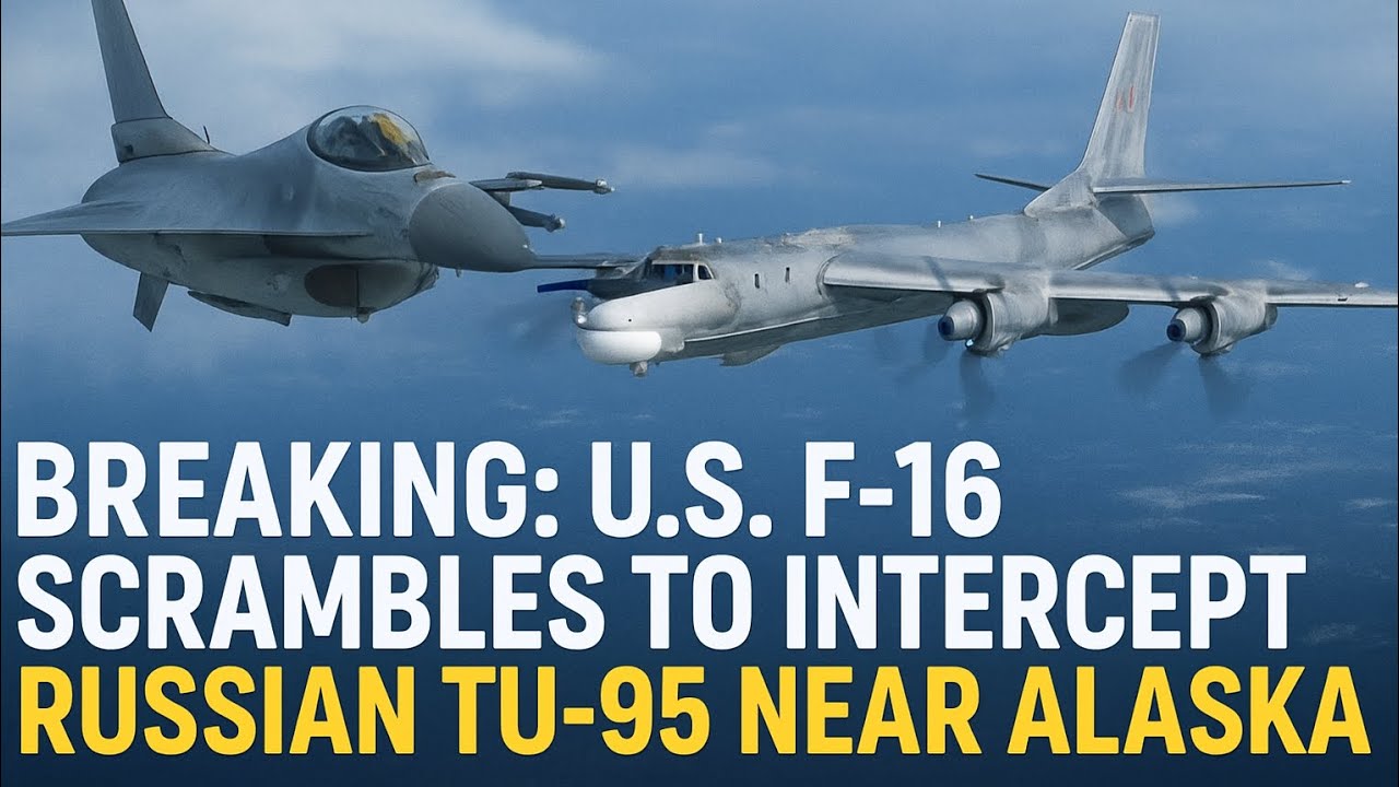 “BREAKING: U.S. F-16 Scrambles to Intercept Russian Nuclear Bomber TU-95 Near Alaska!”