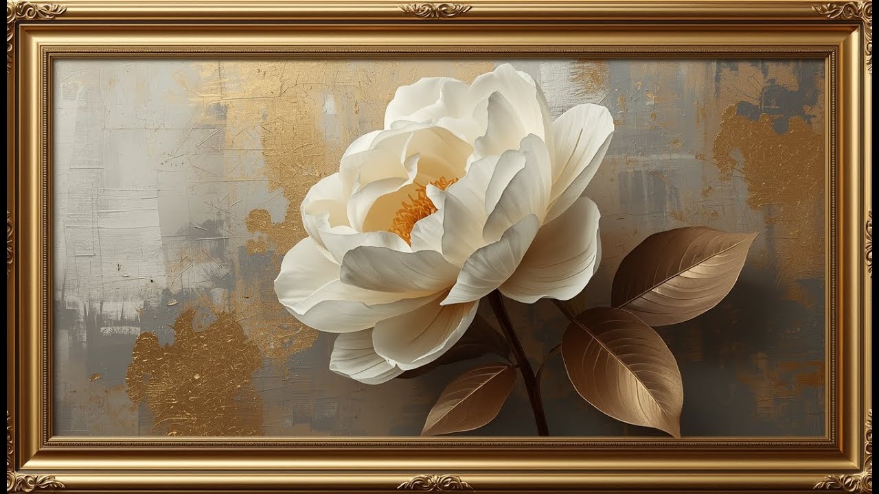 Romantic Cottagecore Floral | Vintage Gold Frame TV Art 4K