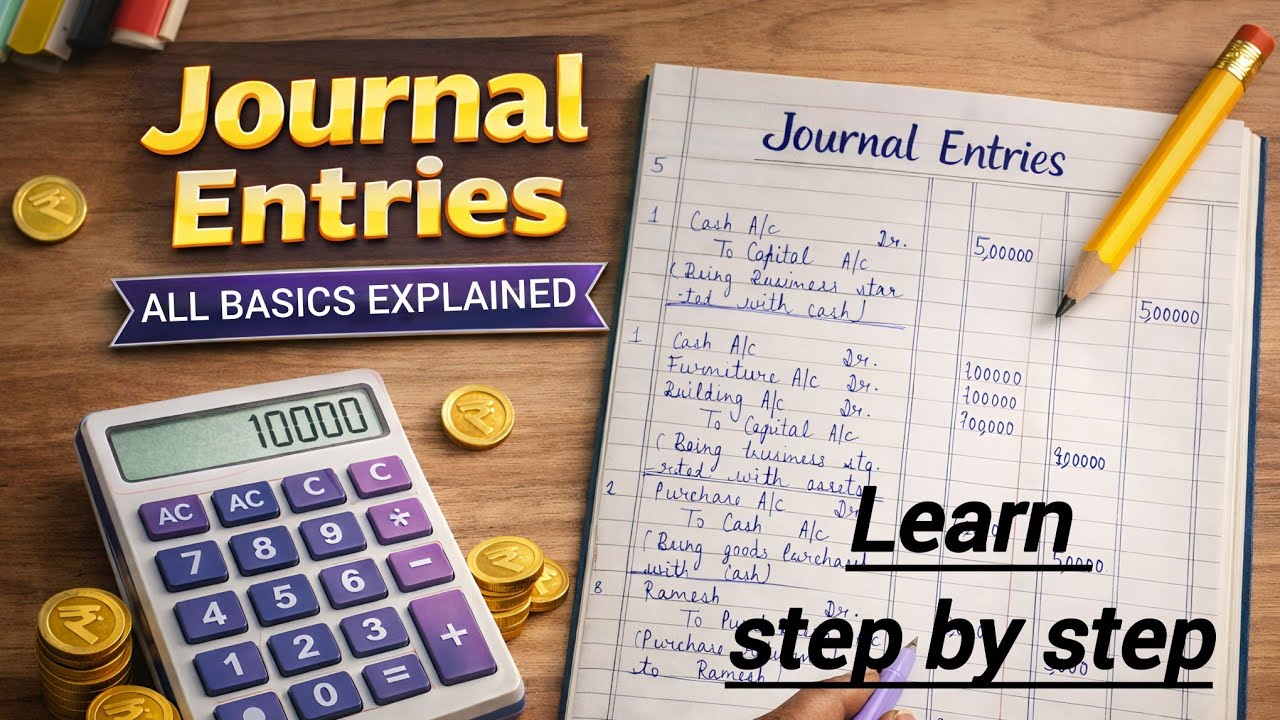 Journal Entries Explained in Easy Way | Accounting Basics | Debit & Credit