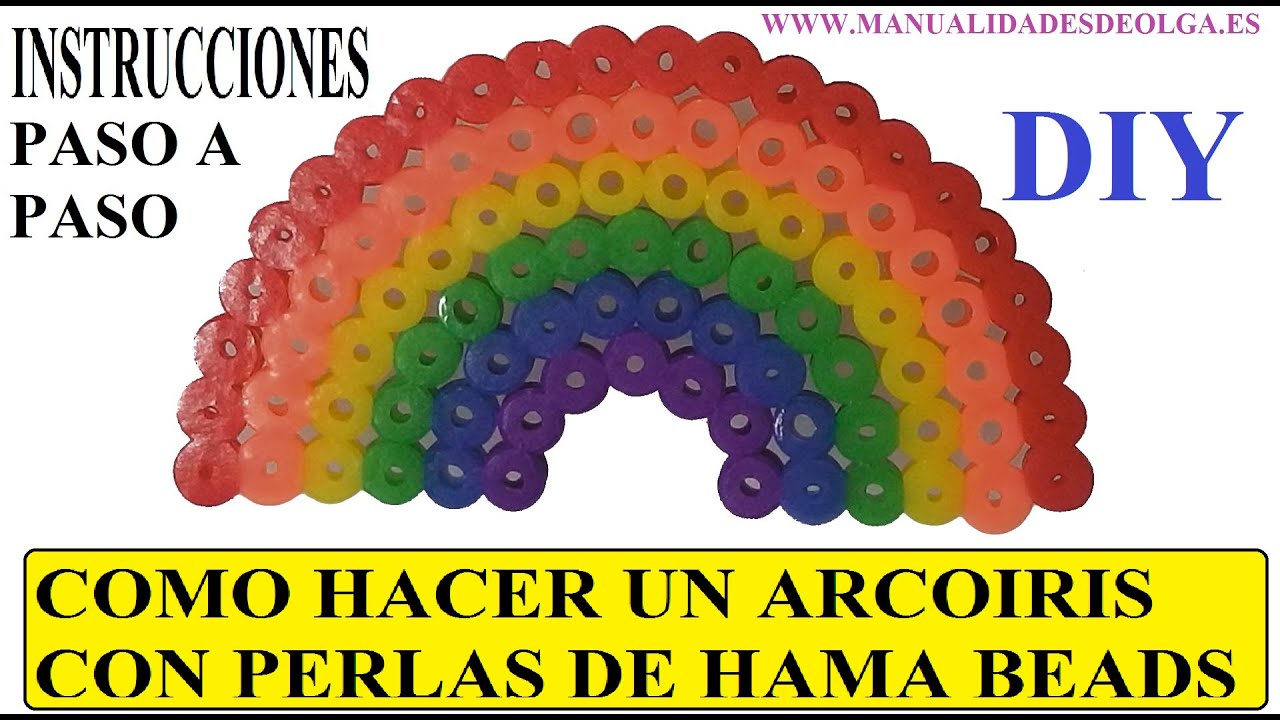 COMO HACER UN ARCOIRIS CON PERLAS DE HAMA BEADS. TUTORIAL DIY.