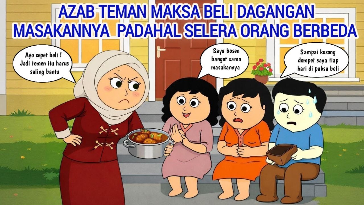 AZAB TEMAN SUKA MAKSA BELI DAGANGAN MASAKANNYA, PADAHAL SELERA ORANG BEDA-BEDA | ANIMASI AZAB