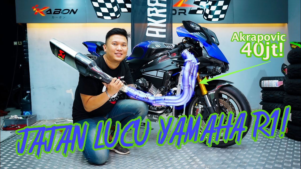 JAJAN LUCU AJA! AKRAPOVIC EVO LINE YAMAHA R1 40JT!