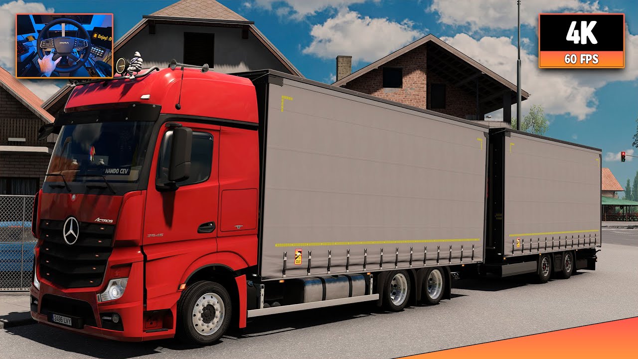 Mercedes Actros MP4 2546 | Kragujevac - Pécs | ETS2 1.57 4K Gameplay + Wheel Cam
