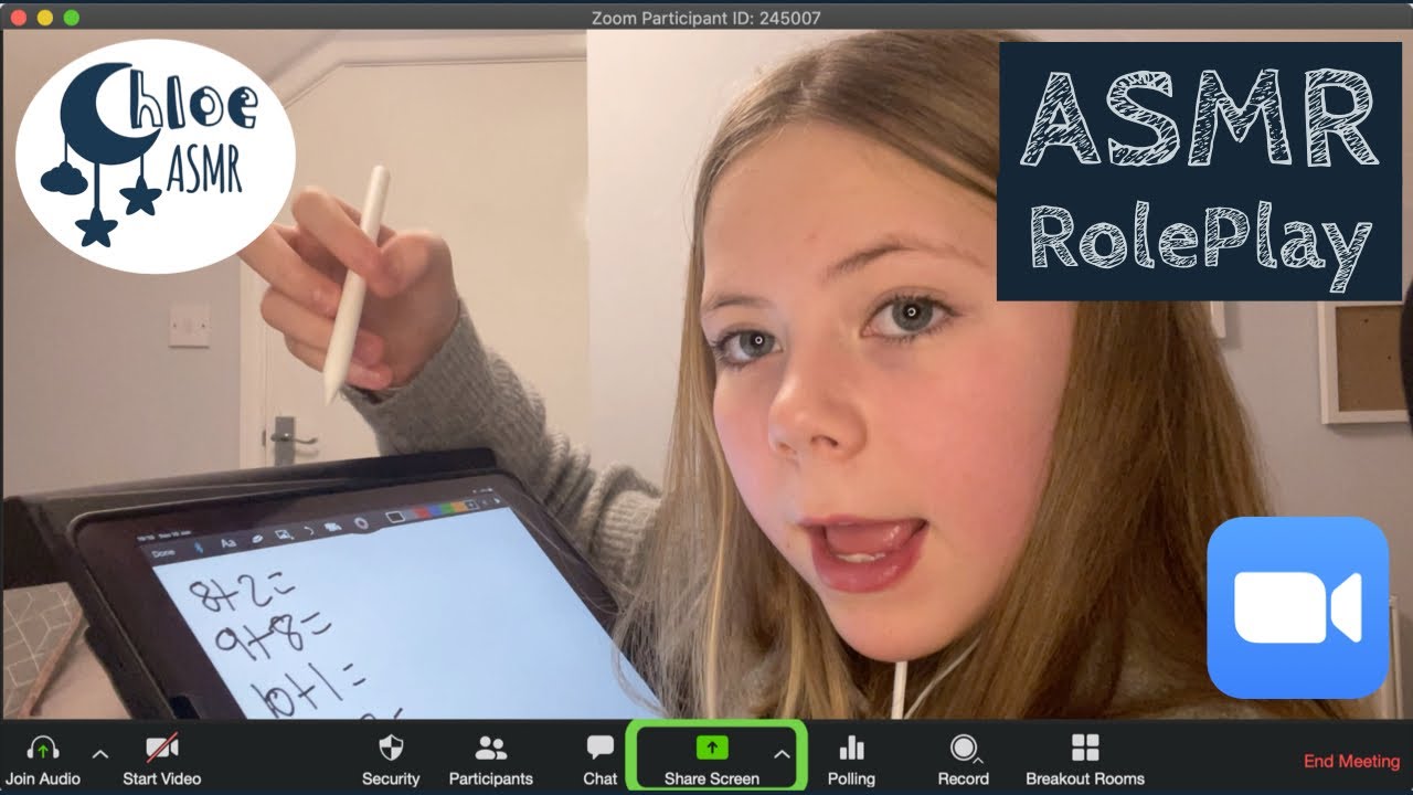RolePlay ASMR - Teacher Zoom Lesson to Students | ChloeASMR