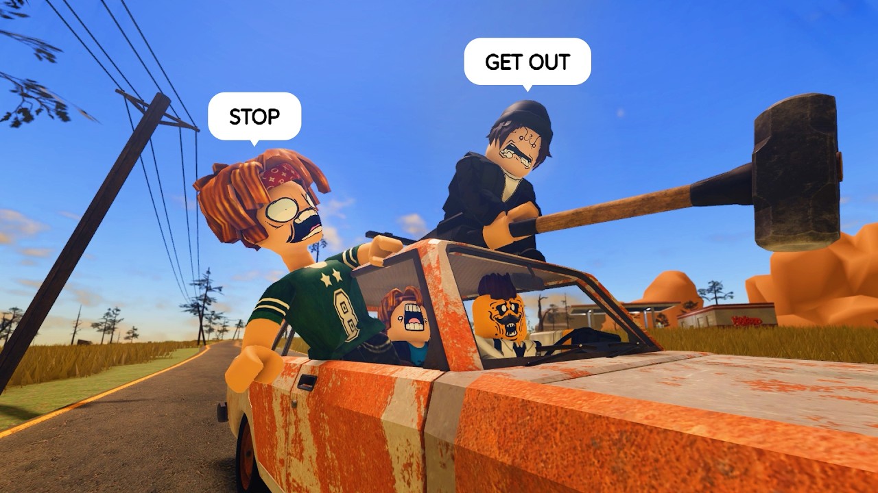 ROBLOX A Desert Trip 🌵 But Robber is hunting us
