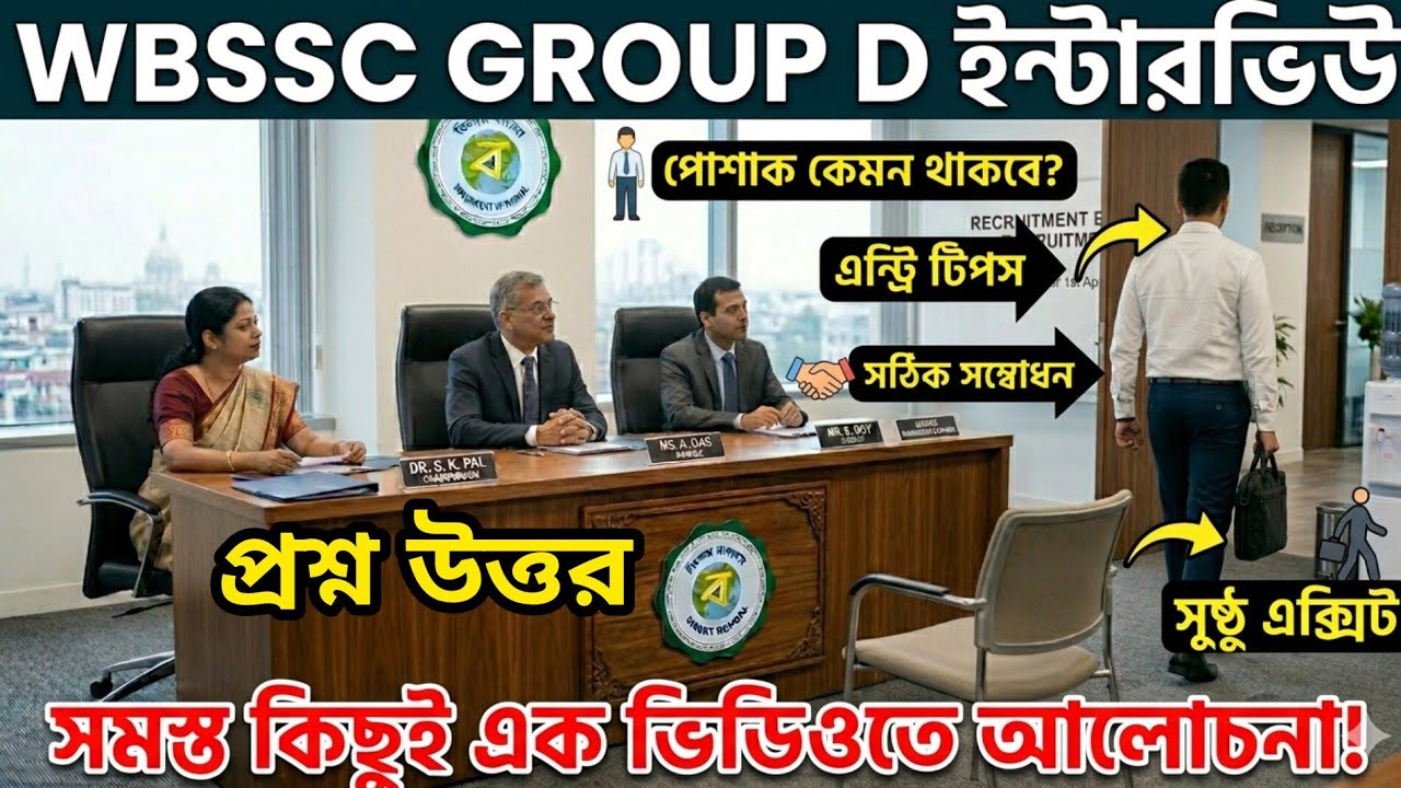 WBSSC Group D ইন্টারভিউ গাইড: এন্ট্রি থেকে এক্সিট&mdash;সবটাই এক ভিডিওতে! ✅