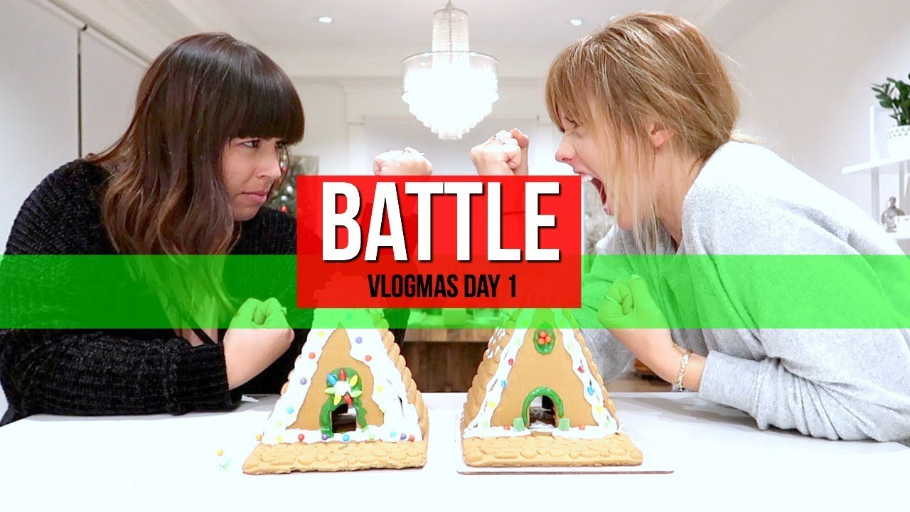 Vlogmas Day 1 | Gingerbread House Battle With Taryneitupvlogs!