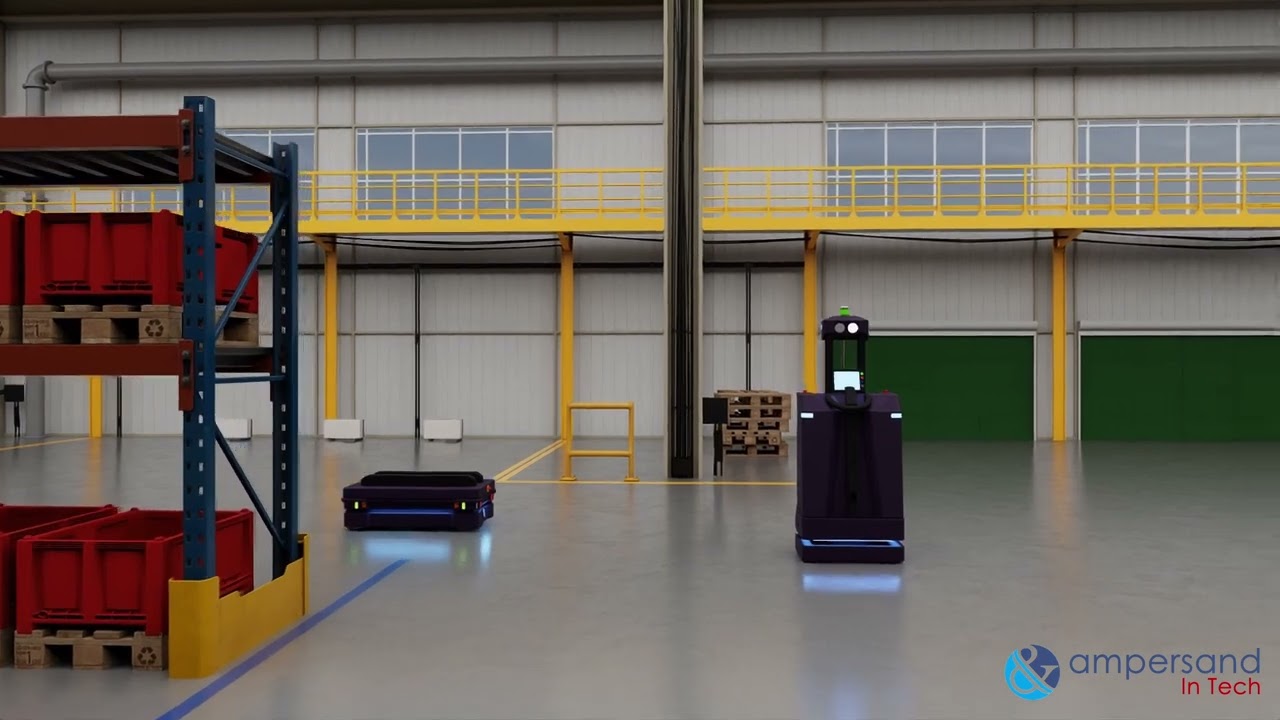Manutention de palette avec AMR &eacute;l&eacute;vateur autonome