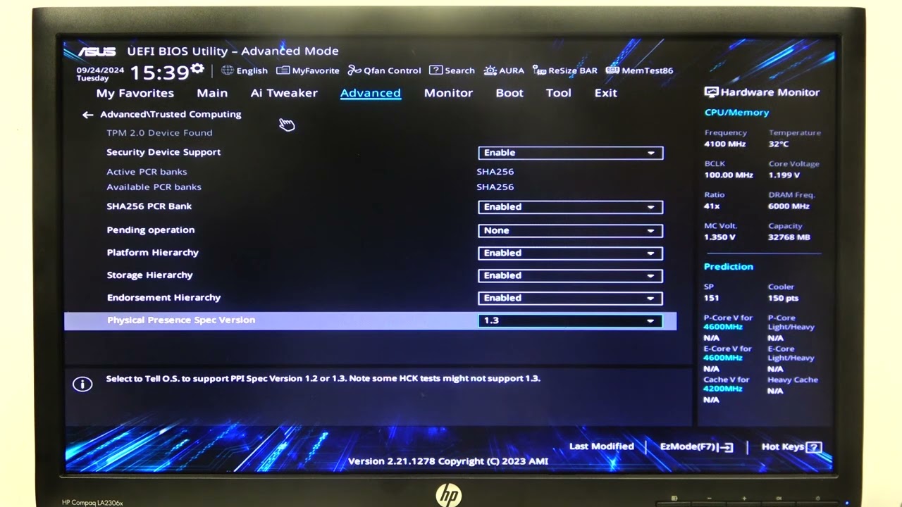 How to Enable/Disable Security Device Support on ASUS Z690 Prime |Configure System Security Settings