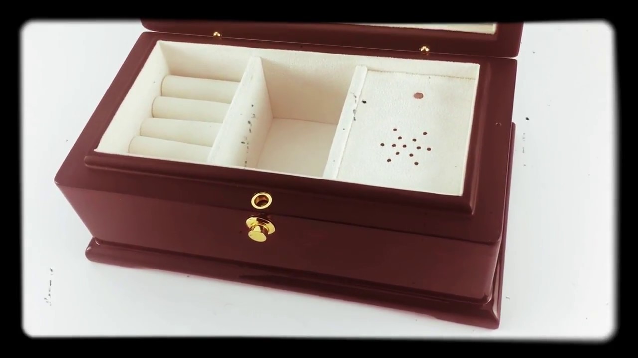 Exquisite Wooden Musical Jewelry Box - Install Custom Song / Engraved Logo