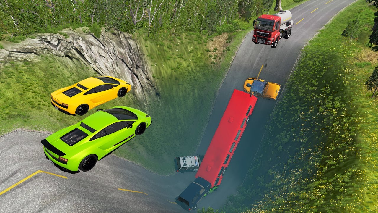 Cars vs Huge Water Potholes - BeamNG Drive #1