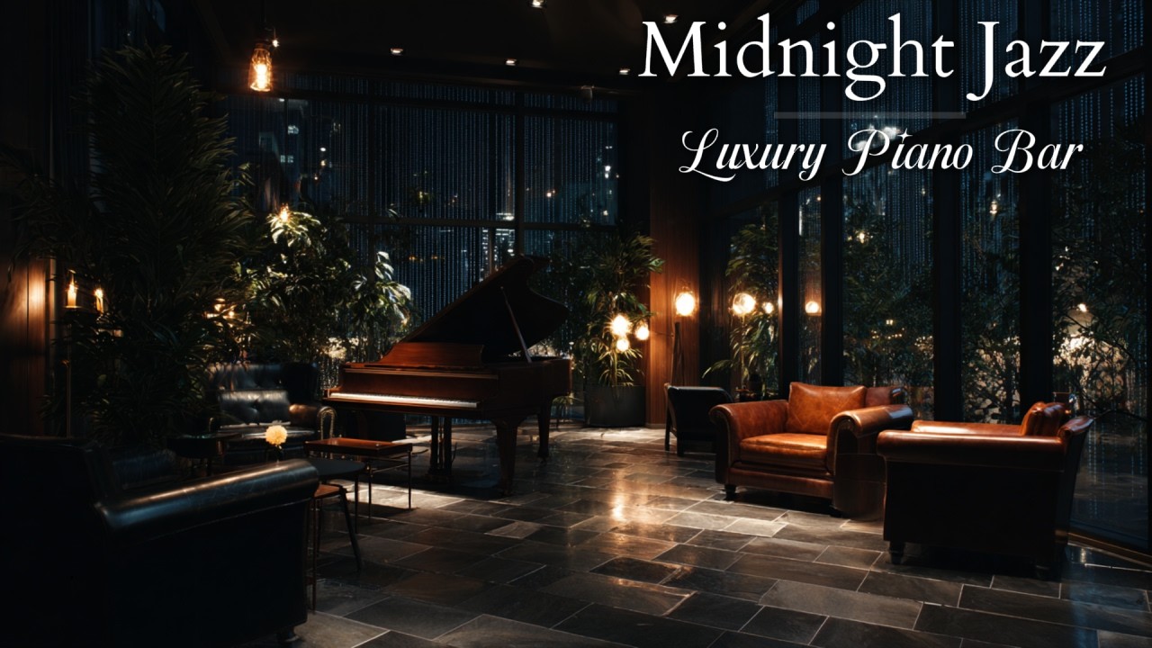 Midnight Jazz Piano Lounge 🌧️ Luxury Late Night Jazz Bar | After Hours Jazz