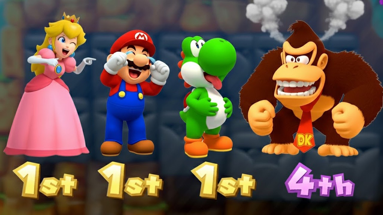 Mario Party 10 Minigames Battle - Peach VS Mario VS Yoshi VS Donkey Kong (Hardest Difficulty)